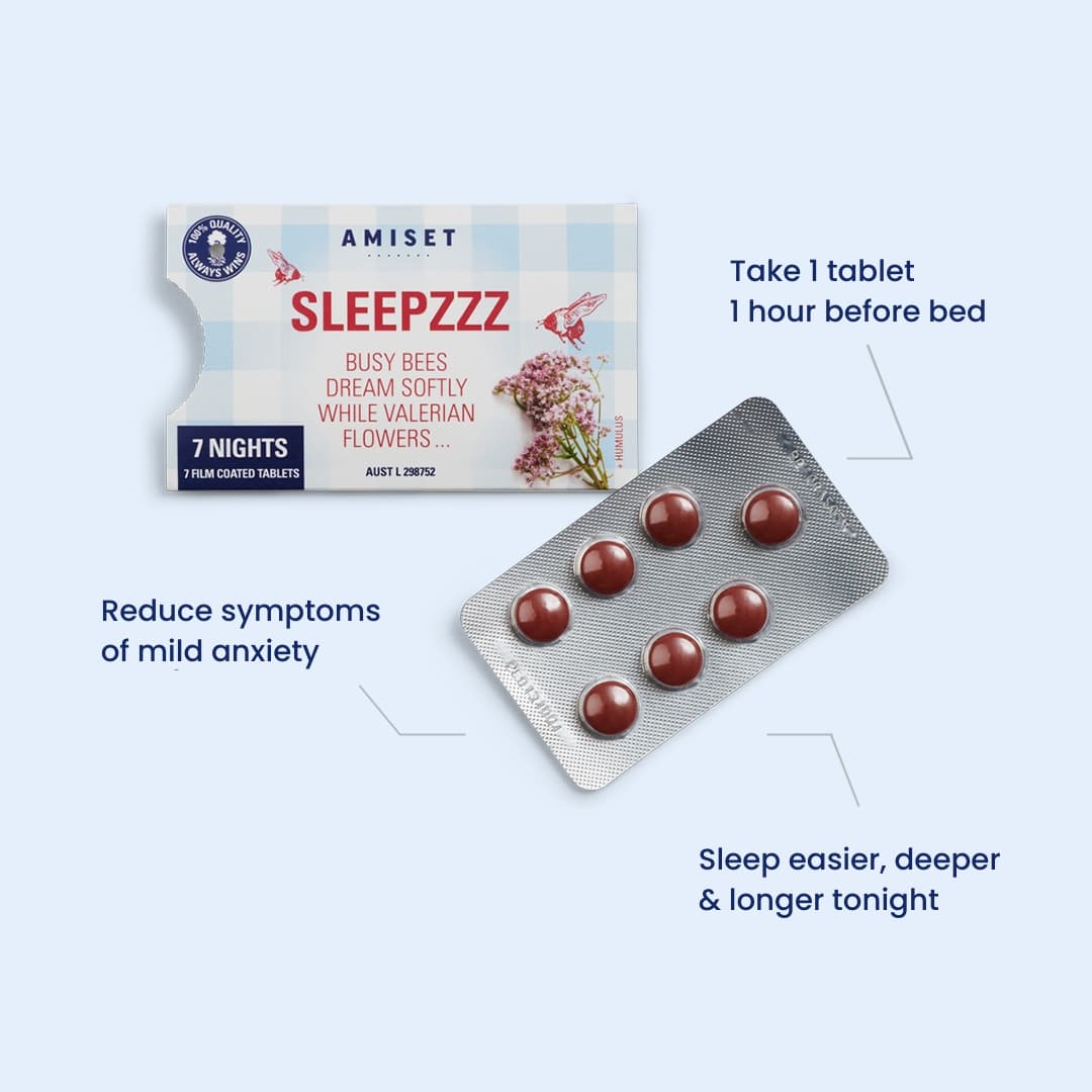 SLEEPZZZ 7 NIGHTS - Take 1 tablet 1 hour before bed. Reduce symptoms of mild anxiety. Sleep easier, deeper and longer tonight.